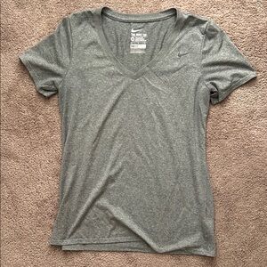 Heather gray Nike v-neck Dri-Fit shirt